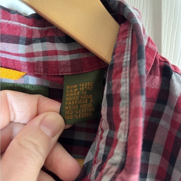 Vintage Timberland Shirt Men's Medium Button Up Red Black Plaid Cotton Western - Picture 4 of 11